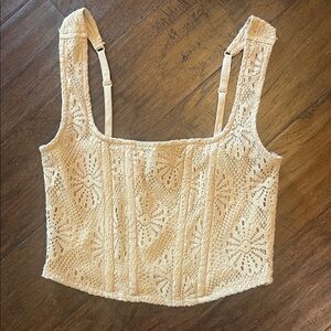American Eagle Outfitters Cottage Core Lace Corset Crop Top Small EUC
